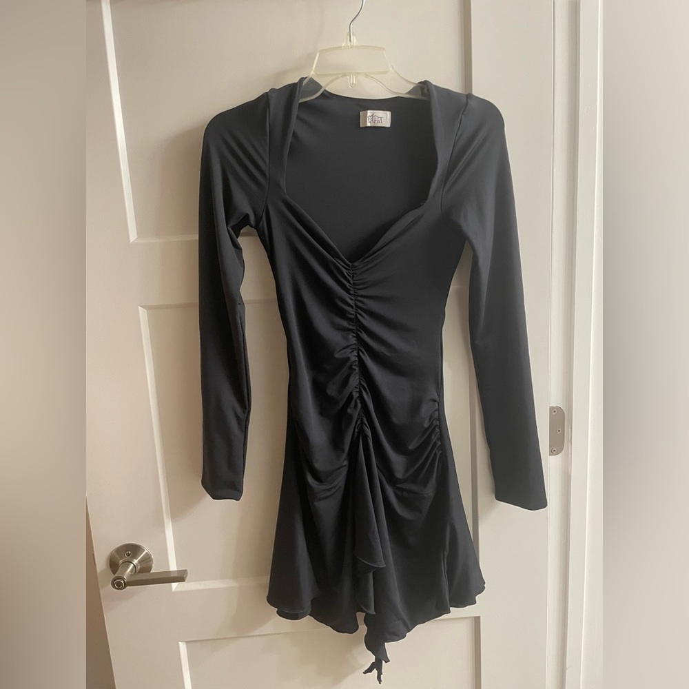 Oh Polly Long Sleeve Waterfall Skirt Mini Dress